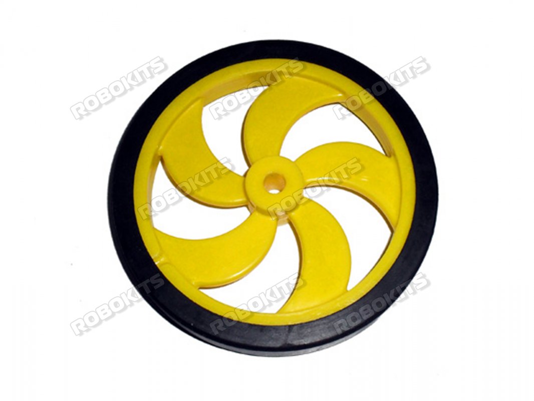 Robot Wheel 90MM Diameter 6MM ID - Click Image to Close