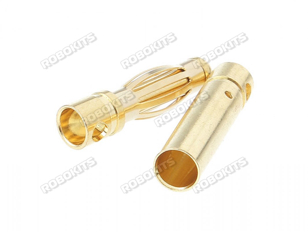 Gold Plated 3.5 mm Bullet Connector - Male/Female Pair - Click Image to Close