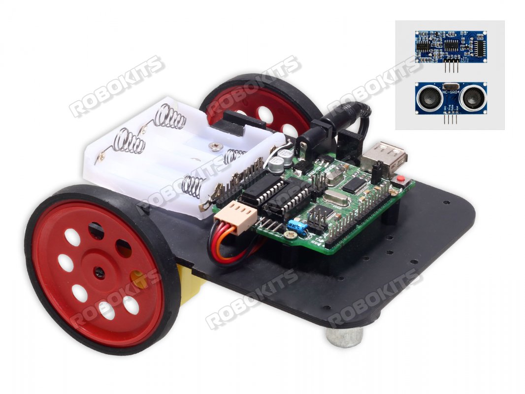 Ultrasonic Range Finder Robot DIY Kit Compatible with Arduino - Click Image to Close