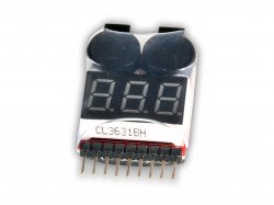 Li-po & Li-ion 1-8S Voltage checker and low voltage Alarm