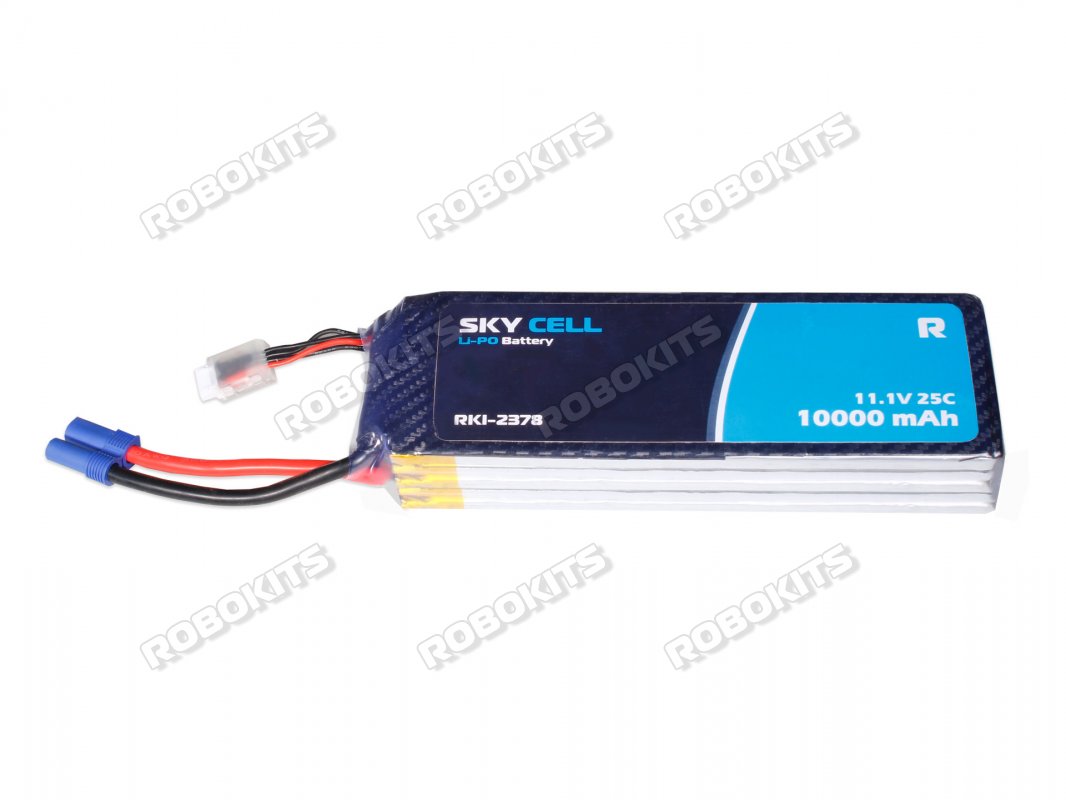 Skycell 11.1V 3S 10000mah 25C (Lipo) Lithium Polymer Rechargeable Battery - Click Image to Close
