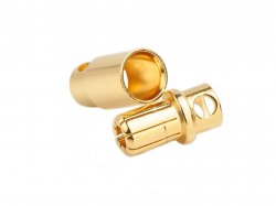8MM Gold Plated Bullet Connector Male / Female Pair