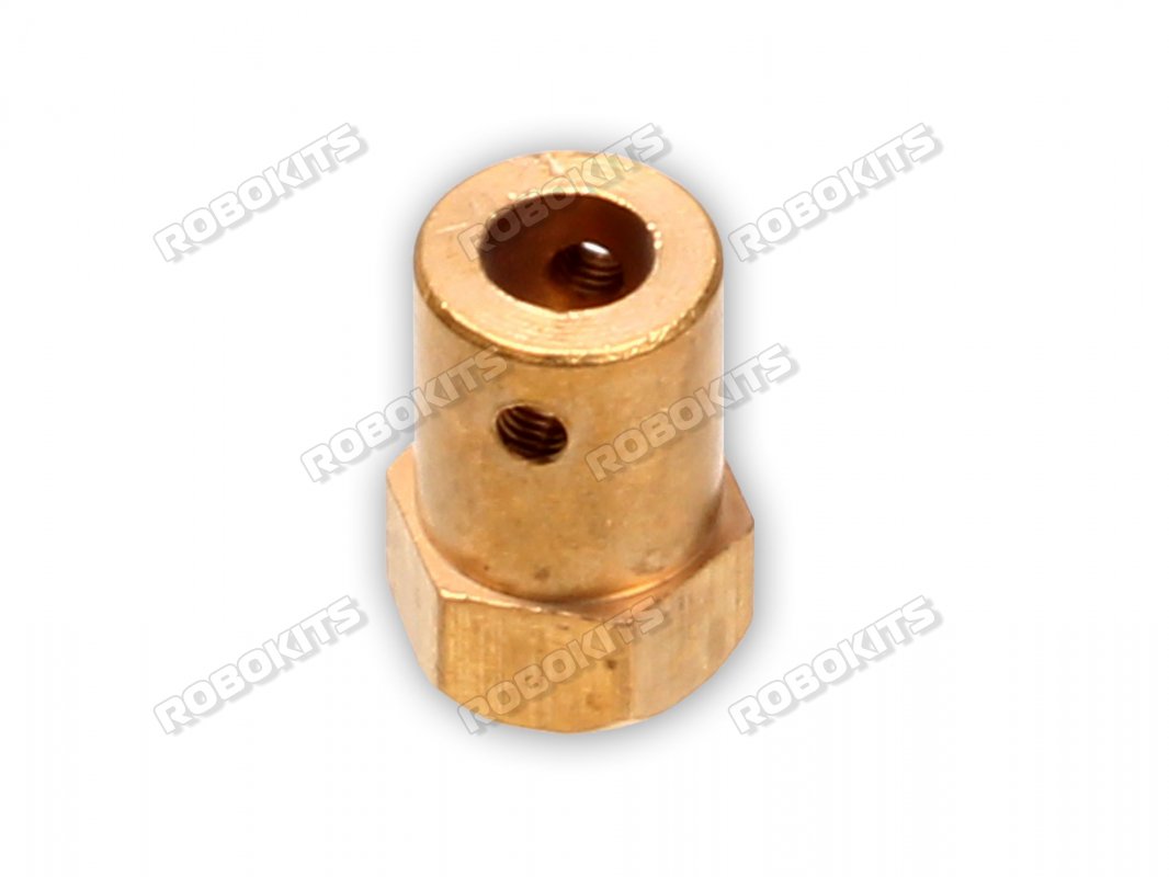 Hex Brass Coupling for Wheels 6.1mm Dia - Click Image to Close