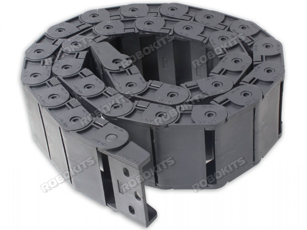 Cable Drag Chain Wire Carrier with end connectors 18x50mm 1Meter - Click Image to Close