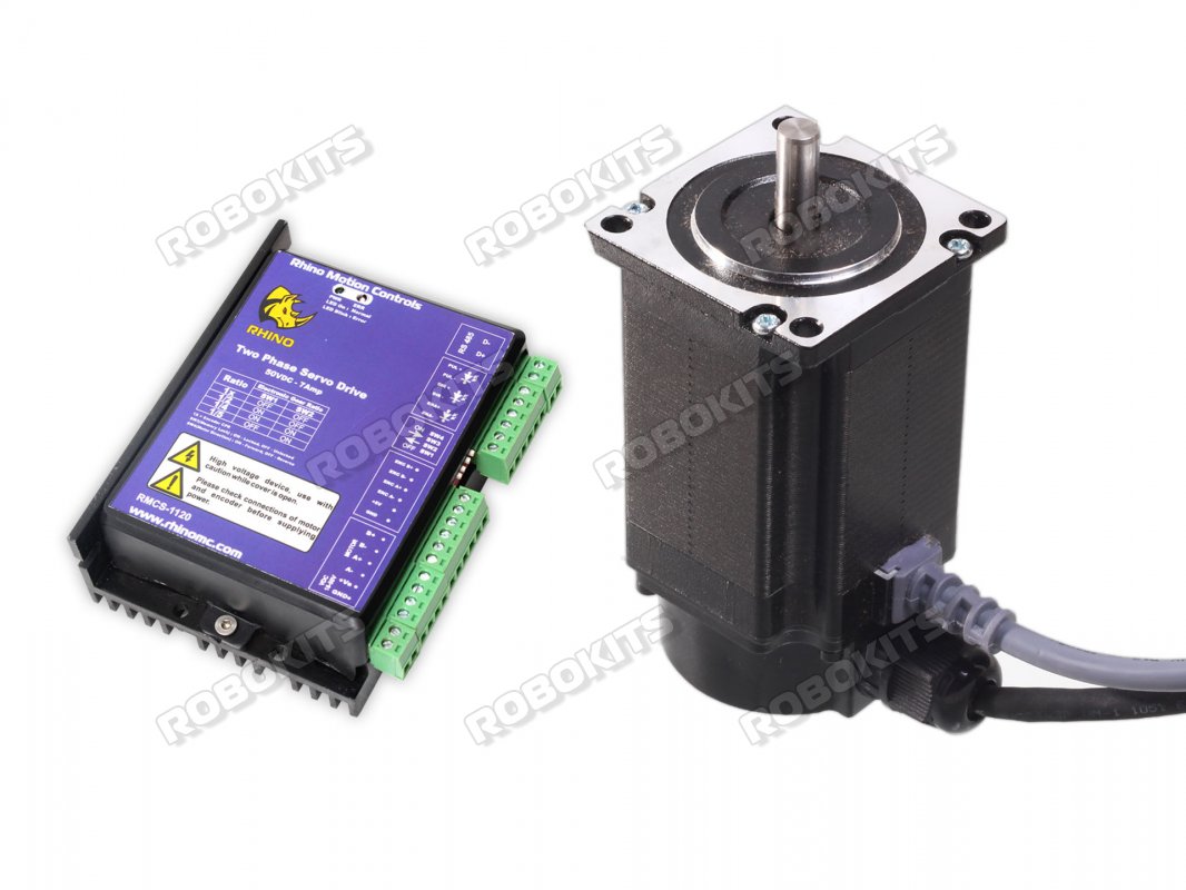 NEMA23 Servo Motor 22kgcm w/t 200W Drive Modbus RS-485 Step/Dir - Click Image to Close