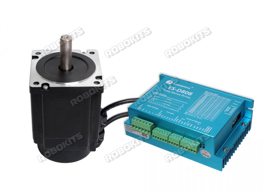 Nema34 Hybrid Servo Motor 2-Phase 70kg-cm W/T ES-D808 Leadshine Drive - Click Image to Close