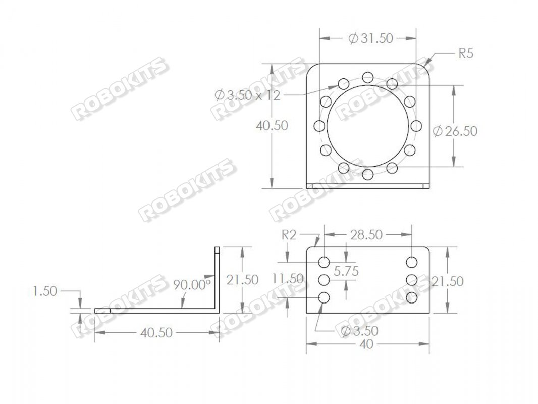 Clamp for mounting High Torque DC Motors with Mounting Screws - Click Image to Close