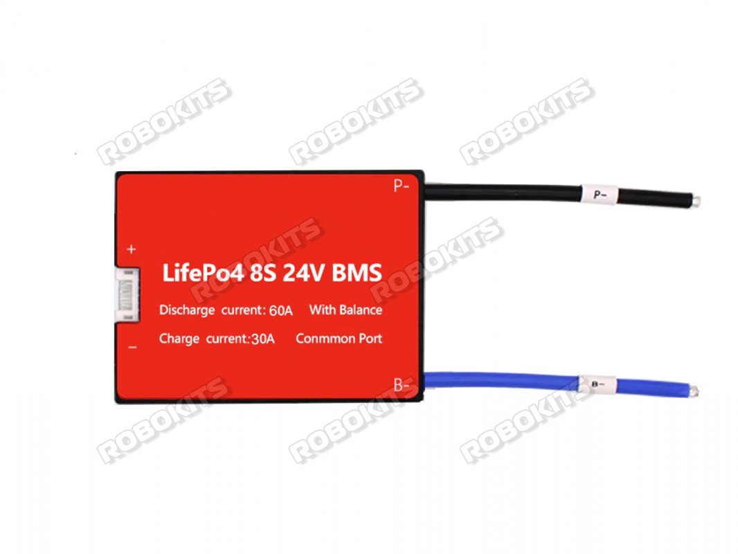 Lifepo4 8S 60A Balance Common Port BMS 3.2v LifePo4 cell - 24V battery