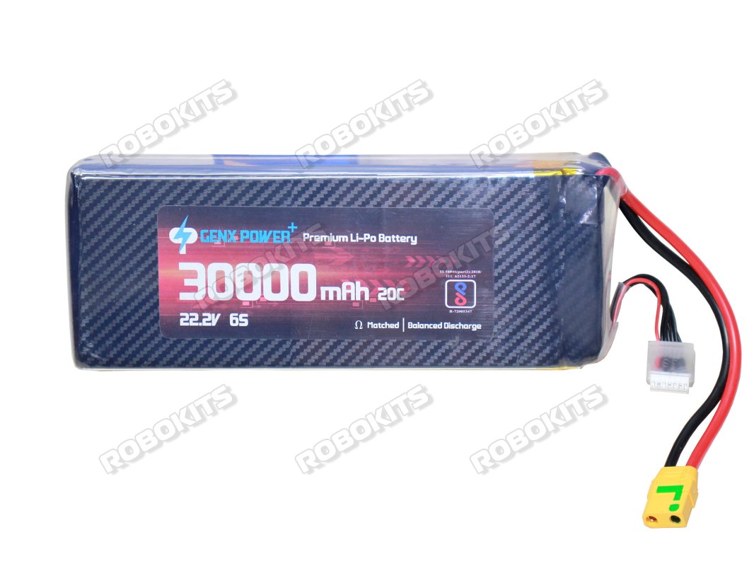 GenX 22.2V 6S 30000mAh 25C / 50C Premium Lipo Battery with Antispark XT90s connector