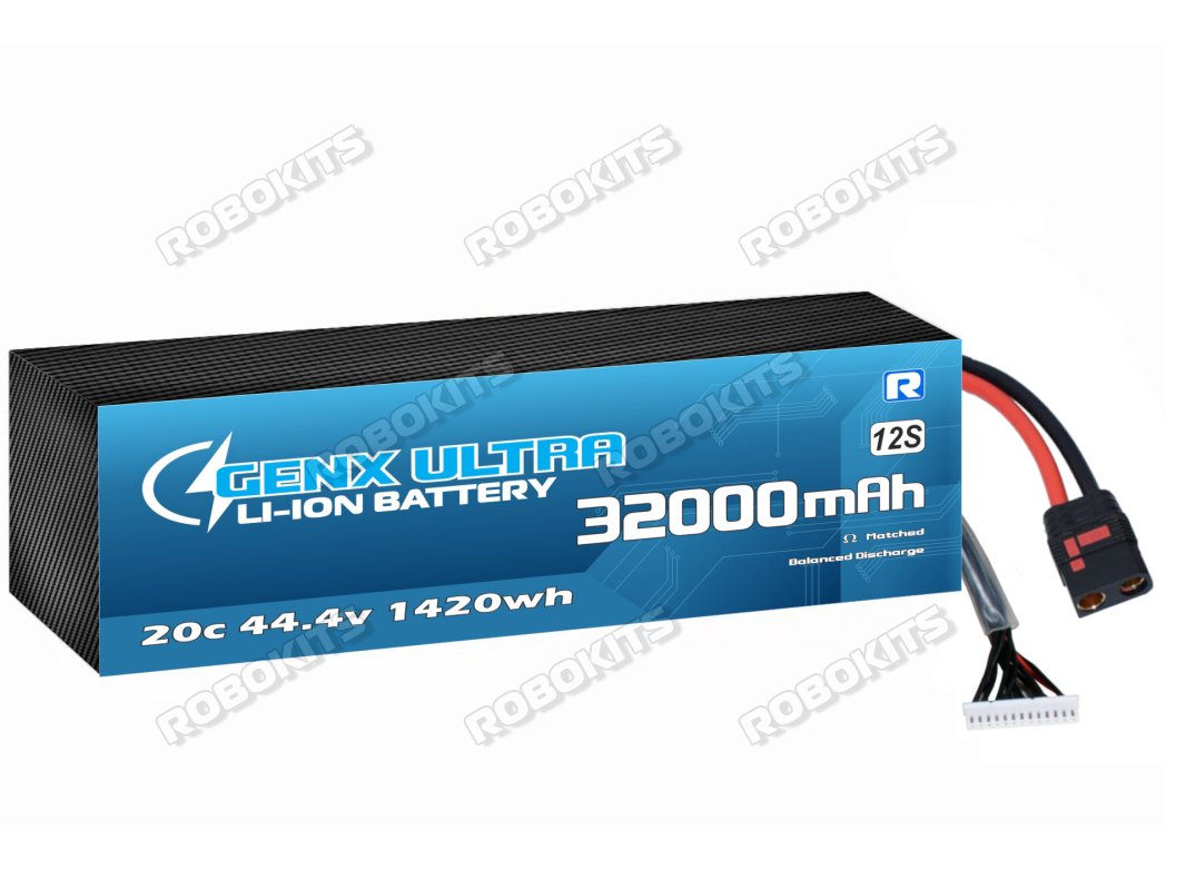 GenX Ultra 44.4V 12S8P 32000mah 20C/40C Discharge Premium Lithium ion Rechargeable Battery