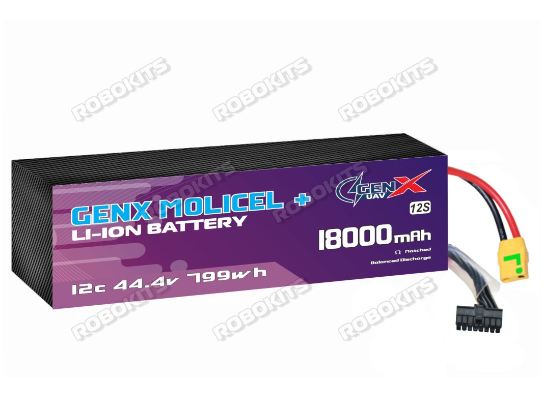 GenX Molicel+ 44.4V 12S4P 18000mah 12C/20C Premium Lithium Ion Rechargeable Battery