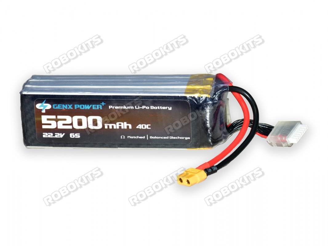 GenX 22.2V 6S 5200mAh 40C / 80C Premium Lipo Lithium Polymer Battery - Click Image to Close