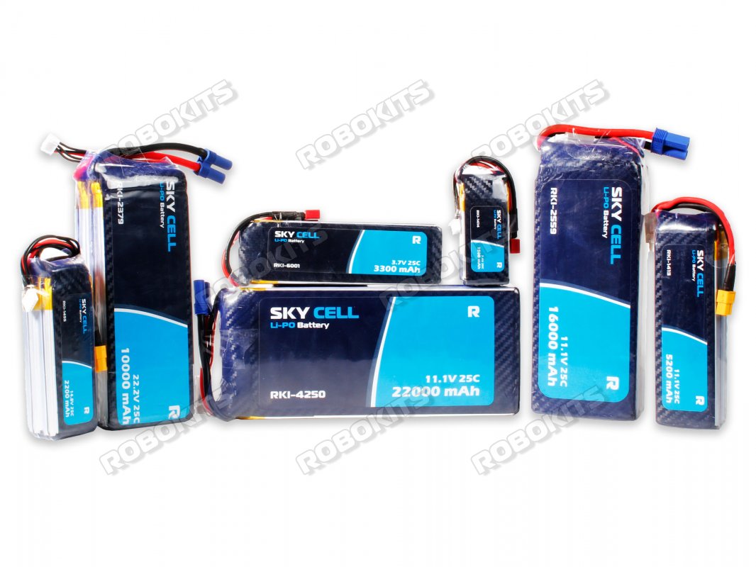 Skycell 7.4V 2S 16000mah 25C (Lipo) Lithium Polymer Rechargeable Battery - Click Image to Close