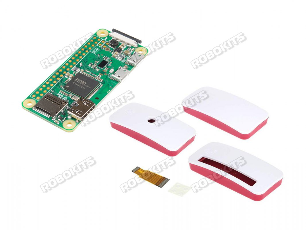 Raspberry Pi Zero Wireless W with Red White Dustproof Case - Click Image to Close