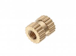 M2 X 5 mm Brass Heat Threaded Round Insert Nut MOQ 25 Pcs.