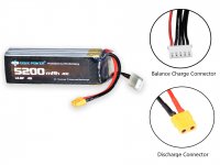 Batterie Li-Po 4S 14,8V 6100mAh 90C Connecteur XT90 - EB0002