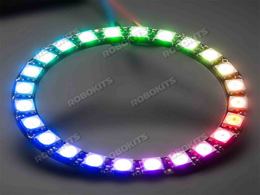 24 Bit WS2812 5050 RGB LED Built-in Full Color Driving Lights Ring Development Board - Click Image to Close