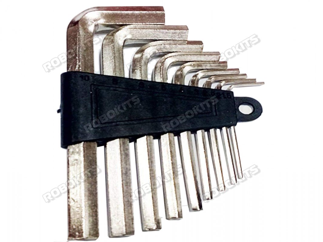 Standard Short Flat Head Stainless Steel 304 Allen Key Set - Click Image to Close