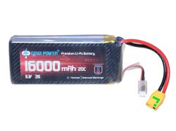 GenX 11.1V 3S 16000mAh 20C / 40C Premium Lipo Lithium Polymer Battery with Antispark XT90s connector