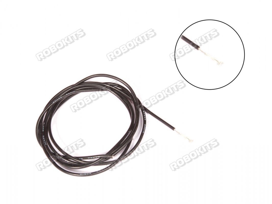 High Temperature Super Flexible Grade Silicone Wire 22AWG Black MOQ 2 meter - Click Image to Close