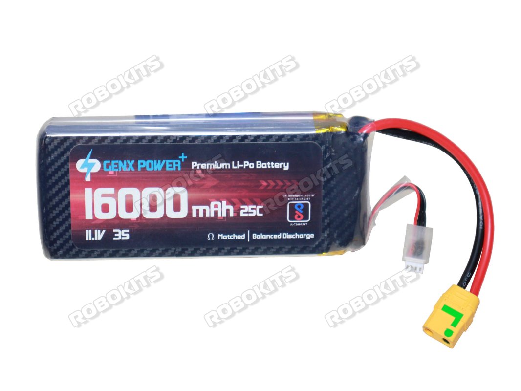 GenX 11.1V 3S 16000mAh 25C / 50C Premium Lipo Lithium Polymer Battery with Antispark XT90s connector - Click Image to Close