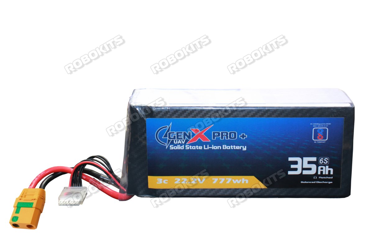 GenX Pro+ Solid State High Energy Density 22.2V 6S 35000mah 3C/5C Premium Li-ion Battery 320Wh/kg