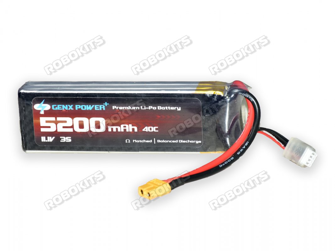 GenX 11.1V 3S 5200mAh 40C / 80C Premium Lipo Lithium Polymer Battery - Click Image to Close