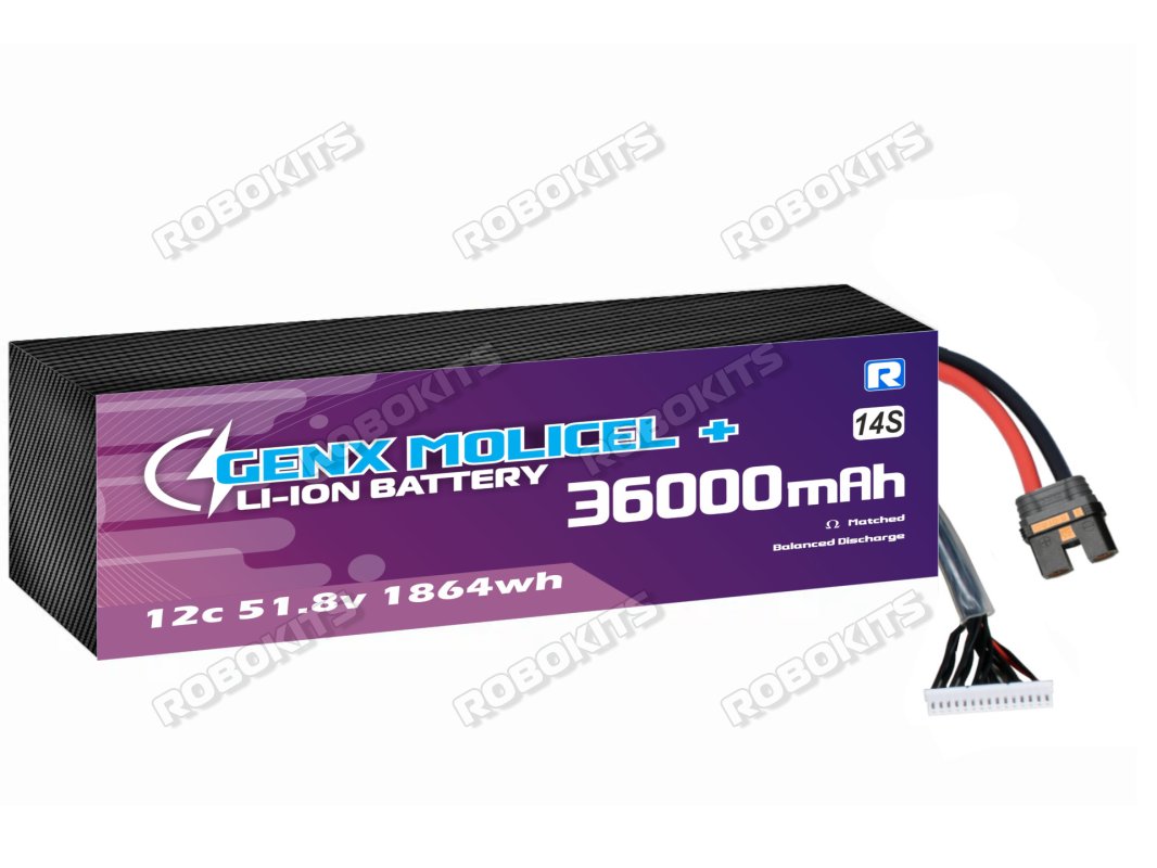 GenX Molicel+ 51.8V 14S8P 36000mah 12C/20C Premium Lithium Ion Rechargeable Battery
