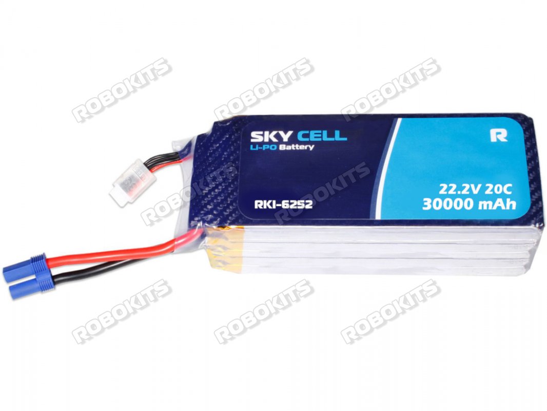 Skycell 22.2V 6S 30000mah 20C (Lipo) Lithium Polymer Rechargeable Battery