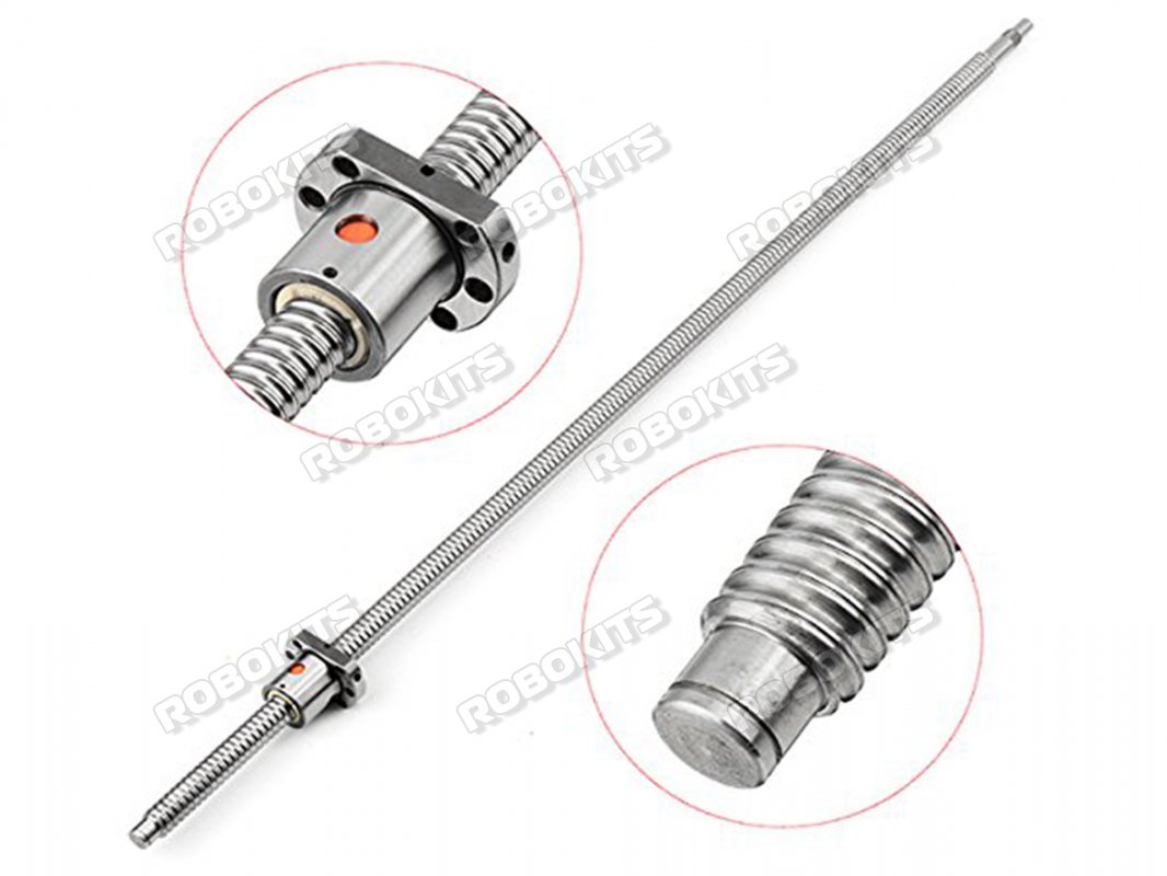 Astro Ball Screw Rod 1204 - 12mm Dia. of 500mm length (with end machining) with SFU1204 Flange Nut Combo