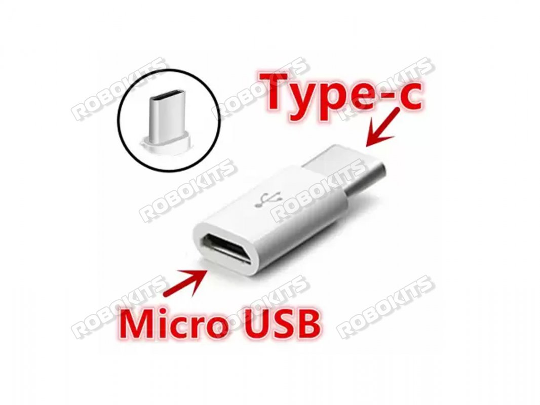 Micro USB Type B (Female) to USB Type C (Male) Converter Adapter for Raspberry Pi - Click Image to Close
