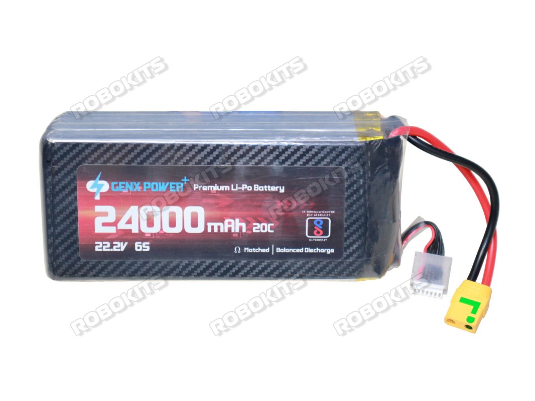 GenX 22.2V 6S 24000mAh 20C / 40C Premium Lipo Battery with ANTISPARK XT90S CONNECTOR