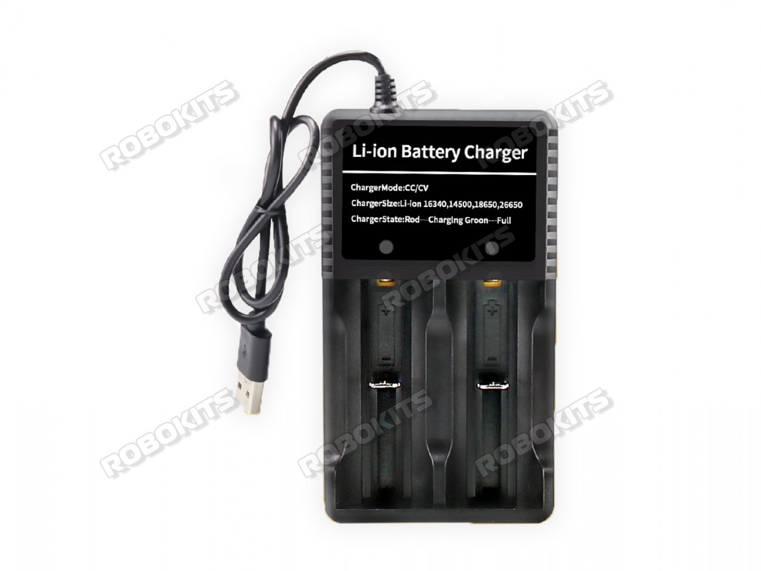 Lithium ion Battery 16340,14500,18650,26650 Universal USB Smart Dual Slot Charger