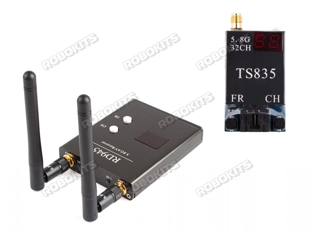 TS835 FPV 5.8G 600MW 48CH Wireless AV Transmitter with RD945 5.8G 48CH Wireless dual Receiver