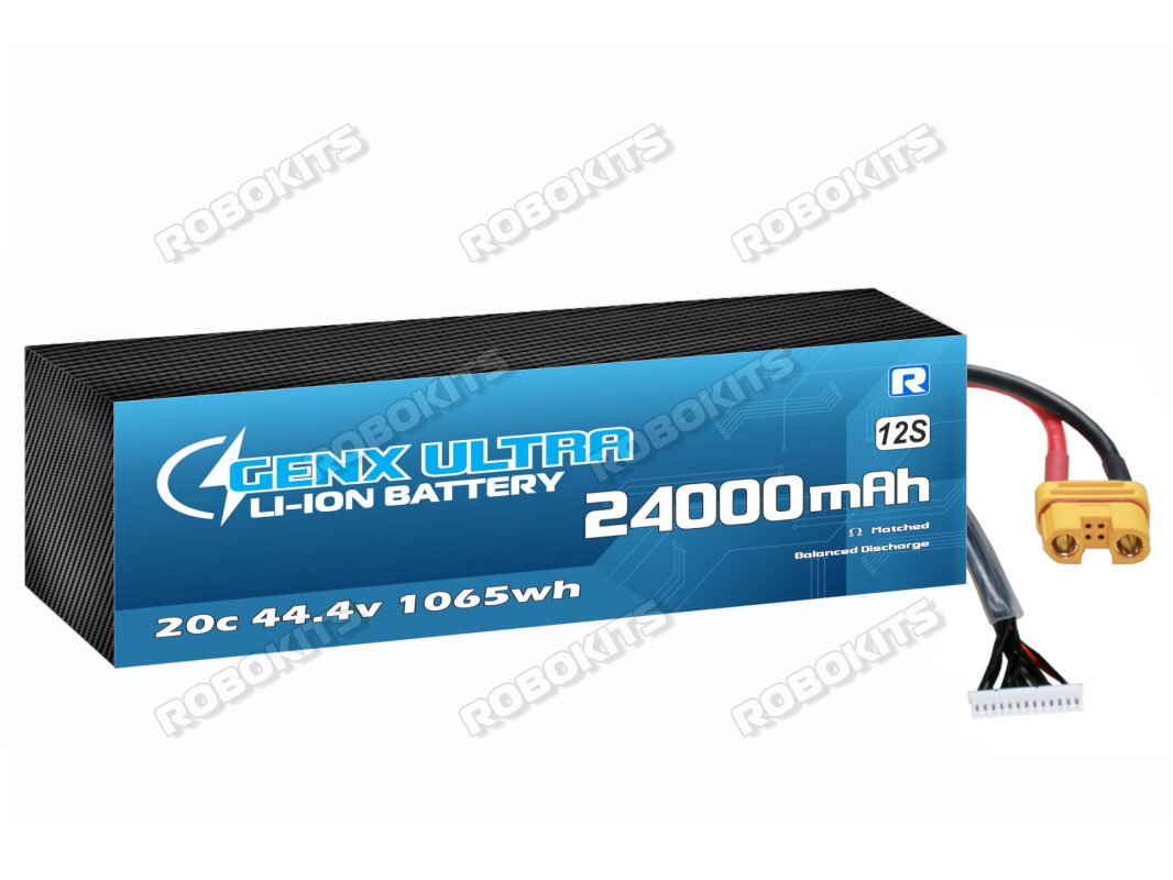 GenX Ultra 44.4V 12S6P 24000mah 20C/40C Discharge Premium Lithium ion Rechargeable Battery