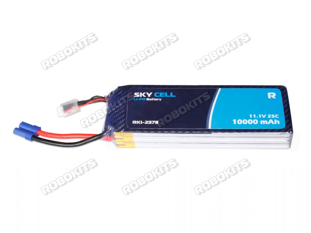 Skycell 11.1V 3S 10000mah 25C (Lipo) Lithium Polymer Rechargeable Battery