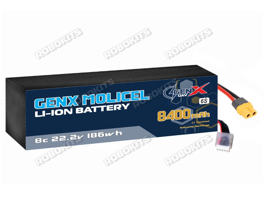 GenX Molicel 22.2V 6S2P 8400mah 8C/15C Premium Lithium Ion Rechargeable Battery - Click Image to Close