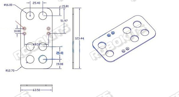 Robot feet Aluminium Servo Bracket - Click Image to Close