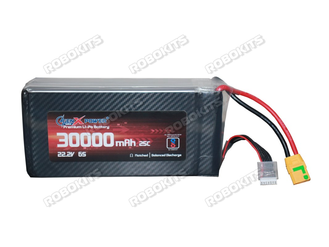 GenX 22.8V 6S 30000mah 25C / 40C Premium Lipo HV Battery with QS8 connector