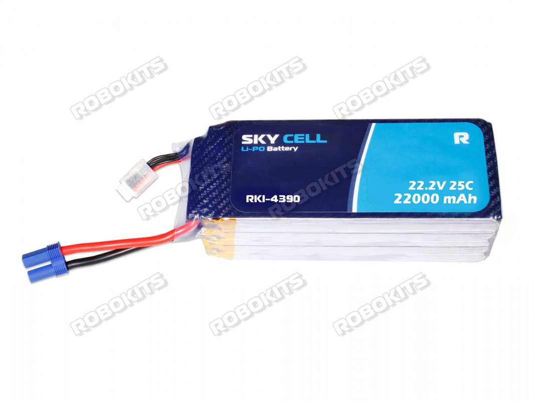 Skycell 22.2V 6S 22000mah 25C (Lipo) Lithium Polymer Rechargeable Battery - Click Image to Close