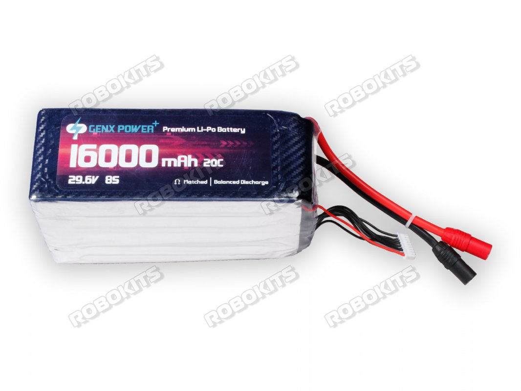 GenX 29.6V 8S 16000mAh 20C / 40C Premium Lipo Battery with AS150 Connector