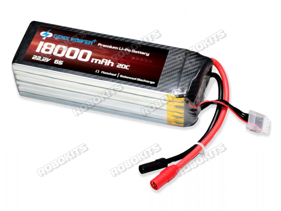 GenX 22.2V 6S 18000mAh 20C / 40C Premium Lipo Battery with AS150+XT150 Connector - Click Image to Close
