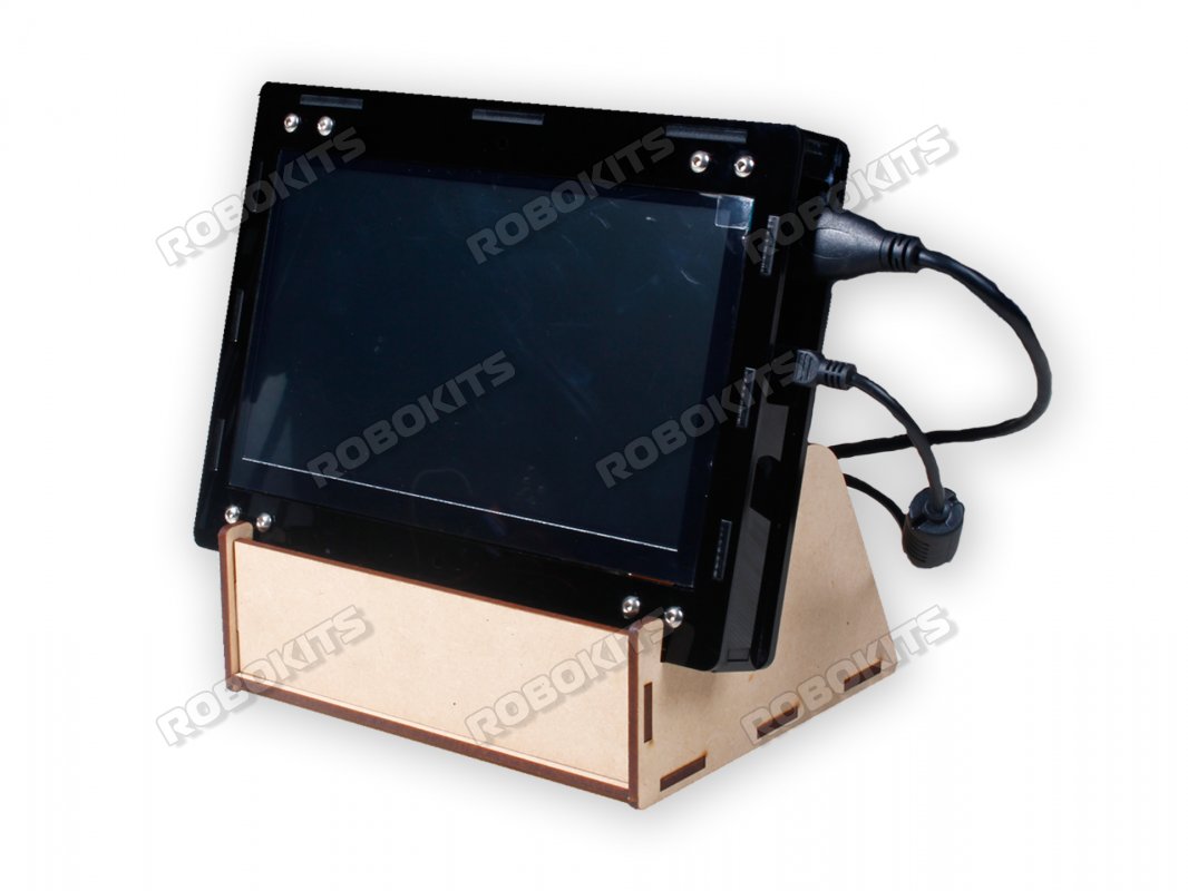 Black Acrylic Case With MDF Stand For Raspberry PI 7" HDMI LCD Display and Raspberry 4 - Click Image to Close