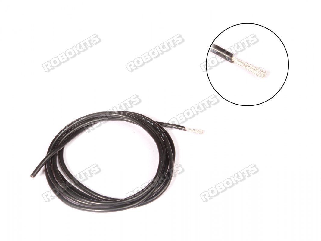 High Temperature Super Flexible Grade Silicone Wire 18AWG (1 meter Black)