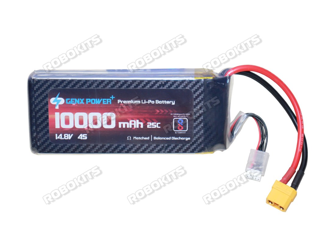 GenX 14.8V 4S 10000mAh 25C / 50C Premium Lipo Lithium Polymer Battery with XT-90 Connector - Click Image to Close