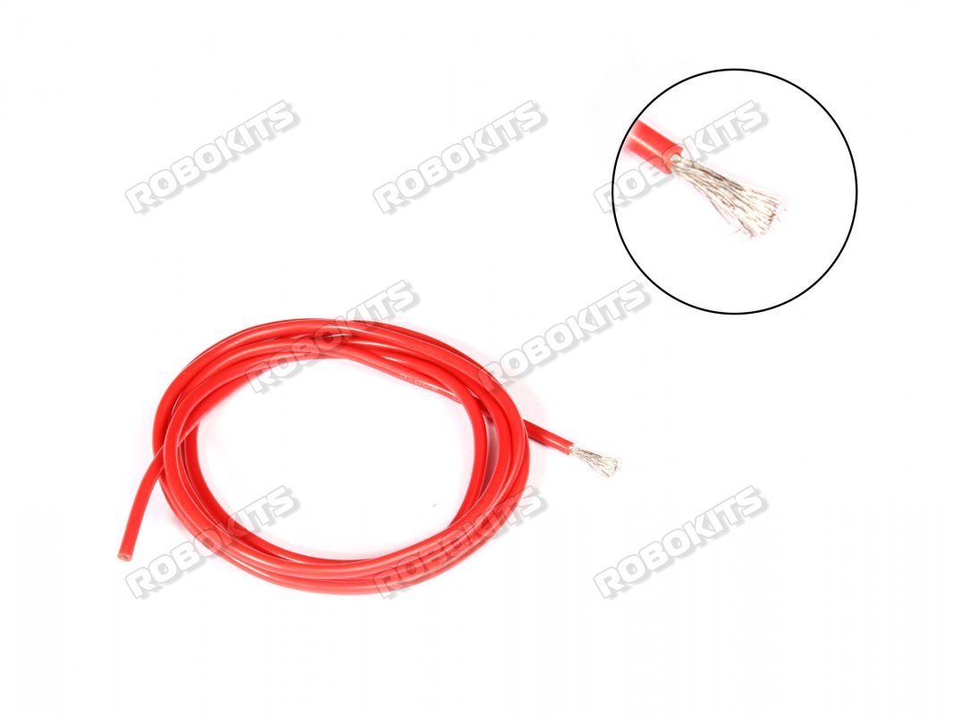 High Temperature Super Flexible Grade Silicone Wire 18AWG (1 meter Red)