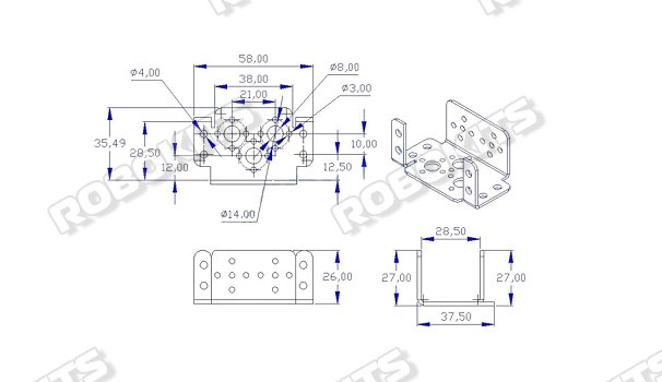 Multipurpose Aluminium Standard Servo Bracket - Click Image to Close