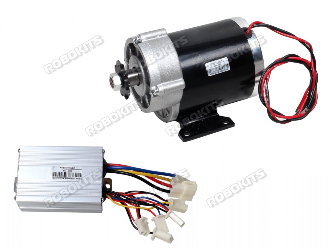 E-Bike DC Geared Motor 48V 300RPM 600W with Controller - Click Image to Close