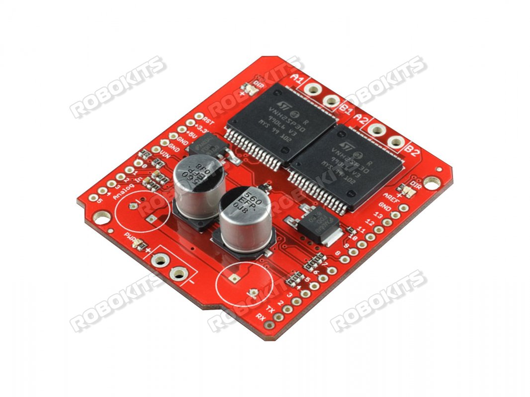 VNH3SP30 Dual Driver 15A (30APeak) 16V Monster Moto Shield compatible with Arduino - Click Image to Close