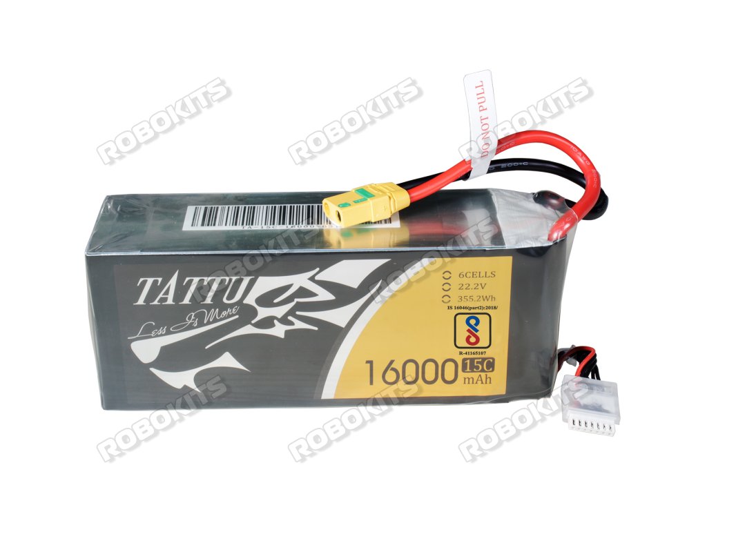 TATTU 22.2V 16000MAH 6S1P 15C XT90 LIPO BATTERY - Click Image to Close